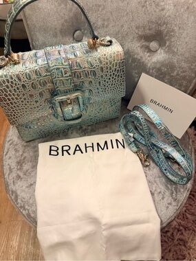 Brahmin Wonderland Mini Franchine croc embossed handbag